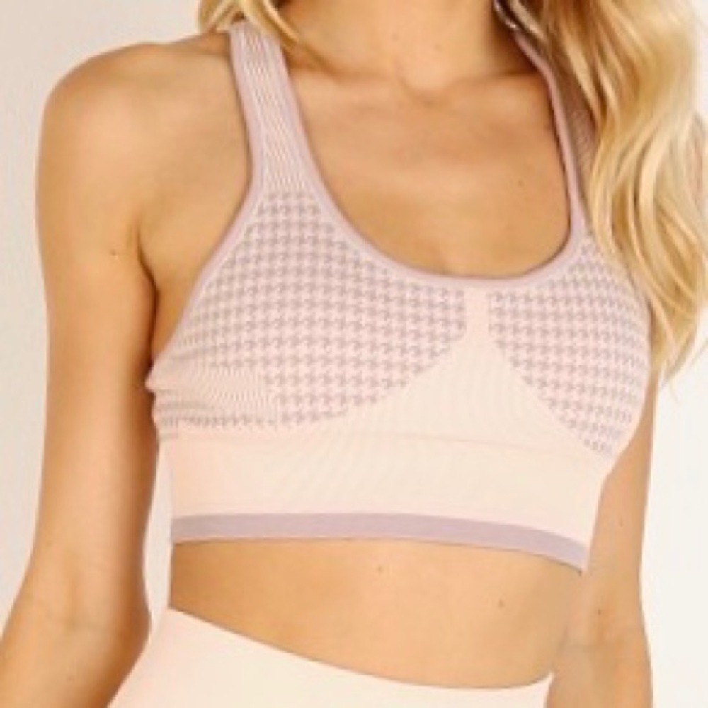 Varley Perkins Seamless Sports Bra Houndstooth